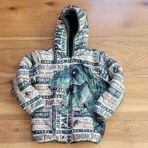 *3/$15* Size 4 Kids Dinosaur Print Reversible Green Jacket